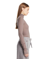 Gray Wool High-Neck Top | PDP | Antonia