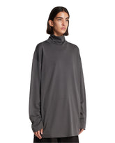 Gray High-Neck Relaxed T-Shirt | PDP | Antonia