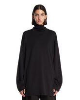 Black High-Neck Relaxed T-Shirt | PDP | Antonia