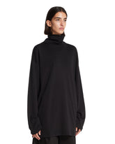 Black High-Neck Relaxed T-Shirt | PDP | Antonia