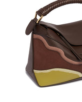Brown Puzzle Edge Landscape Bag | PDP | Antonia