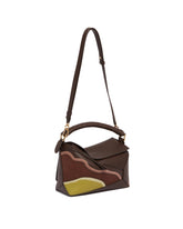 Brown Puzzle Edge Landscape Bag | PDP | Antonia