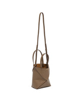Beige Mini Puzzle Fold Tote Bag | PDP | Antonia