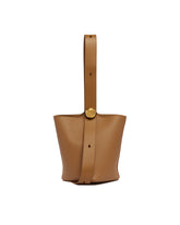 Beige Medium Pebble Bucket Bag | PDP | Antonia