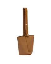Beige Medium Pebble Bucket Bag | PDP | Antonia