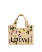 Beige Raffia Small Font Tote Bag | PDP | Antonia