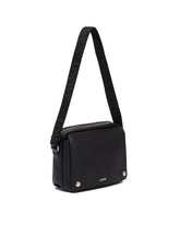 Black Medium Pebble Messenger Bag | PDP | Antonia
