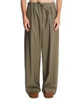 Green Wool Drawstring Trousers | PDP | Antonia