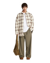 Green Wool Drawstring Trousers | PDP | Antonia