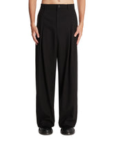 Green Wool Drawstring Trousers | PDP | Antonia