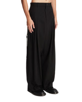 Green Wool Drawstring Trousers | PDP | Antonia