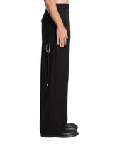 Green Wool Drawstring Trousers | PDP | Antonia