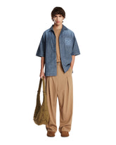 Beige Cotton Wide-Leg Pants | PDP | Antonia