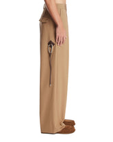 Beige Cotton Wide-Leg Pants | PDP | Antonia
