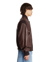 Brown Leather Bomber Jacket | PDP | Antonia