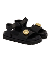 Black Pebble Fussbett Sandals | PDP | Antonia
