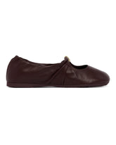 Burgundy Pebble Leather Ballet Flats | PDP | Antonia