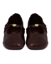 Burgundy Pebble Leather Ballet Flats | PDP | Antonia