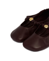 Burgundy Pebble Leather Ballet Flats | PDP | Antonia