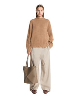 Beige Wool Wrap Pants | PDP | Antonia