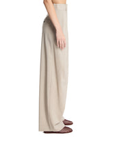 Beige Wool Wrap Pants | PDP | Antonia