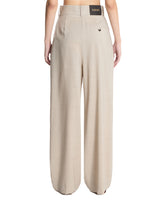 Beige Wool Wrap Pants | PDP | Antonia
