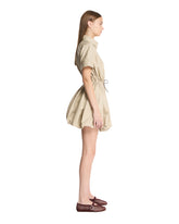 Beige Cotton Short-Sleeve Dress | PDP | Antonia