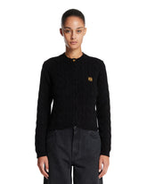 Black Cotton Logo Cardigan | PDP | Antonia