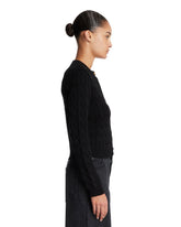 Black Cotton Logo Cardigan | PDP | Antonia