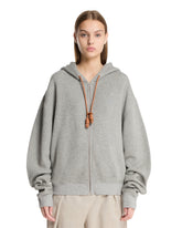 Felpa Con Cappuccio E Zip Grigia | PDP | Antonia