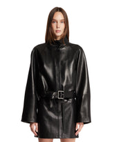 Black Short Leather Trench | PDP | Antonia
