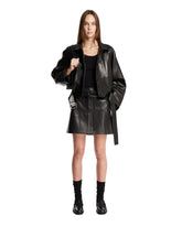 Black Short Leather Trench | PDP | Antonia