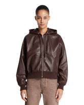 Brown Leather Flamenco Hoodie | PDP | Antonia