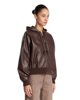 Brown Leather Flamenco Hoodie | PDP | Antonia