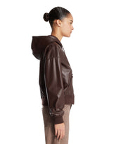 Brown Leather Flamenco Hoodie | PDP | Antonia