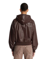 Brown Leather Flamenco Hoodie | PDP | Antonia