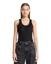 LOEWE Paula's Ibiza Black Anagram Silk Top | PDP | Antonia