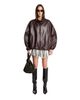 Purple Leather Bomber | PDP | Antonia