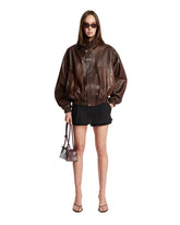 Brown Aviator Leather Jacket | PDP | Antonia