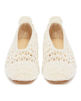 White Crochet Ballerinas | PDP | Antonia