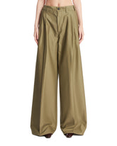 Green Wide-Leg Cotton Pants | PDP | Antonia