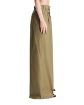 Green Wide-Leg Cotton Pants | PDP | Antonia