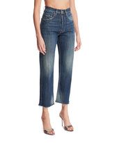 Blue Cotton Cropped Jeans | PDP | Antonia