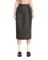 Gray Wool Midi Skirt | PDP | Antonia