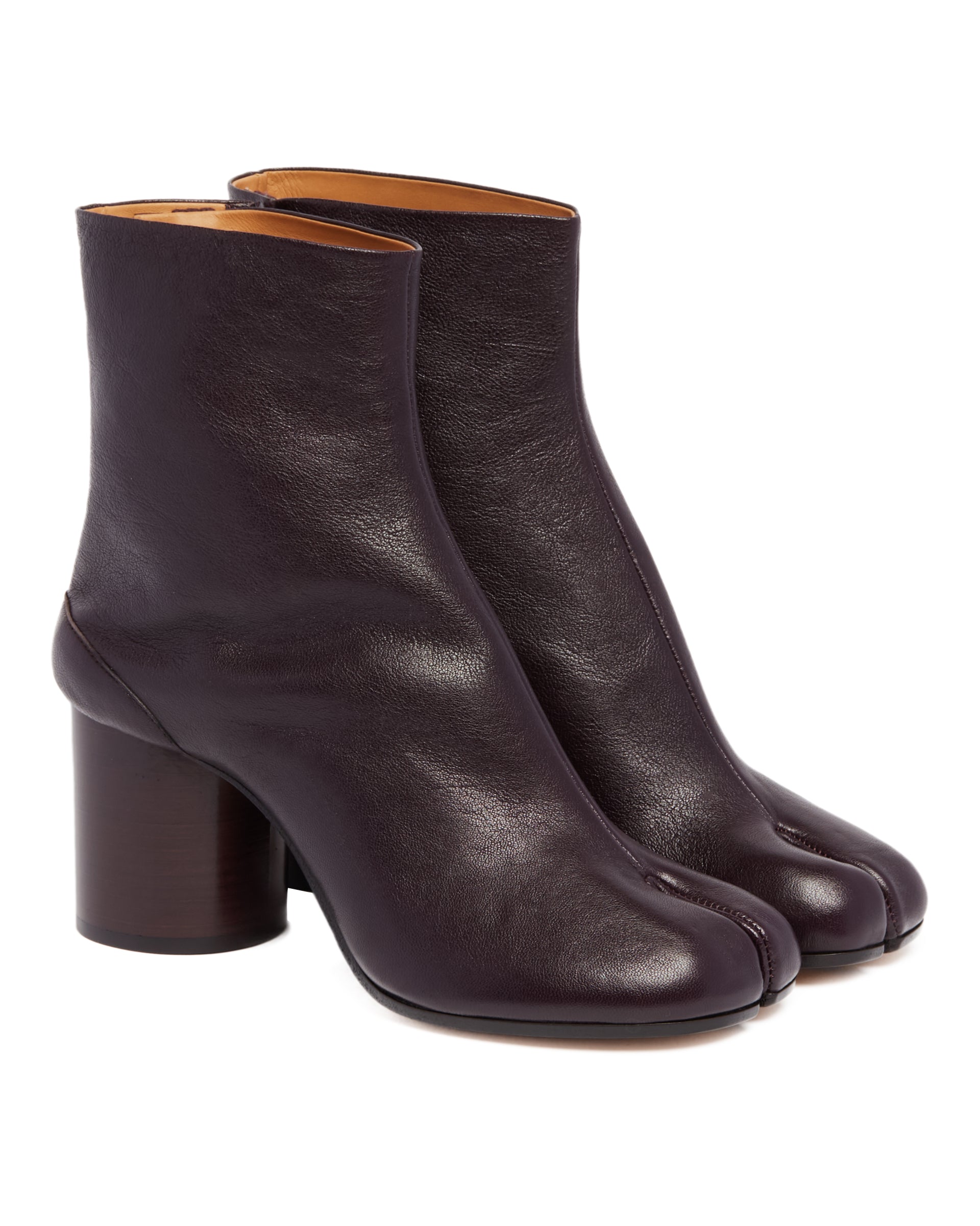 Plum Leather Tabi Ankle Boots | MAISON MARGIELA - Antonia