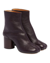 Plum Leather Tabi Ankle Boots | PDP | Antonia