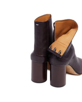 Plum Leather Tabi Ankle Boots | PDP | Antonia