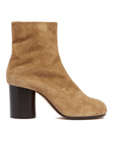 Beige Suede Tabi Ankle Boots | PDP | Antonia