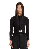 Black Shirt-Cardigan with Belt | PDP | Antonia