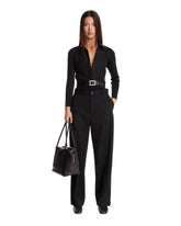 Black Shirt-Cardigan with Belt | PDP | Antonia